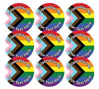 144 Personalised LGBT Pride Flag 30mm Round Sticker Labels