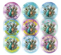 144 Personalised Peacock Bird 30mm Reward Stickers for School Teachers, Parents and Nursery