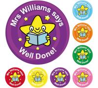 144 Personalised Well Done Star Reward Stickers For Children, School Teachers & Parents - Colourful, Easy Peel Stickers With Strong Adhesive Glue [144 30mm Stickers]