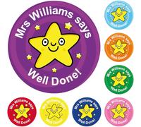 144 Personalised Well Done Star Reward Stickers For Children, School Teachers & Parents - Colourful, Easy Peel Stickers With Strong Adhesive Glue [144 30mm Stickers]