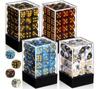 144 Pieces 6 Sided Mini Dice Set for Classroom Table Games D6 Game Standard Dice with Portable Plastic Box for Teaching Math Learning, Board Games, Parties