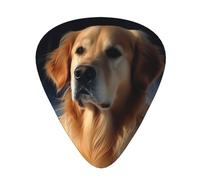 144 Pieces Guitar Picks Bulk, 3 Different Thickness Custom Guitar Tips with Storage Box, Gold Retriever Guitar Accessories for Bass, Electric Guitar, Lovers