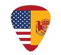 144 Pieces Guitar Picks in Bulk, 3 Pieces Different Thickness Customizable Guitar Picks with Storage Box, Spain American Flag Guitar Accessories for Bass, Electric Guitar
