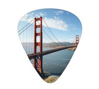 144 Pieces Guitar Picks in Bulk, 3 Pieces Different Thickness Guitar Picks with Storage Box, San Francisco Golden Gate Bridge Guitar Accessories for Bass, Electric Guitar, Lovers