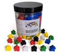 144 Pieces Meeples Game Tokens - Opaque Board Game Pieces in 6 Colors, Perfect for Board Games, with Convenient Portable Storage Box