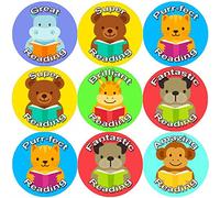 144 Reading Animals 30 mm Reward Stickers for School Teachers, Parents, Nursery