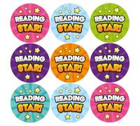 144 Reading Star Reward Stickers For Children, Teachers & Parents - Colourful, Easy Peel Stickers With Strong Adhesive Glue [144 30mm Stickers]