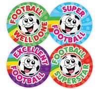 144 Smiling Football Reward Stickers for PE Teachers and Coaches 30mm