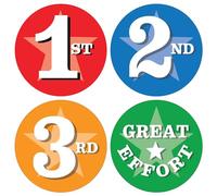 144 Sports Day Stickers 1st, 2nd, 3rd Great Effort Postion Parents, Schools, Teachers, Kids