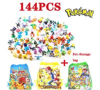 144 Style Pokemon Figure Toys Anime Pikachu Action Figure Model Ornamental Decoration Collect Toys For Children's Christmas Gift 144pcs
