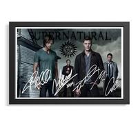 (144) Supernatural Tv Show Cast Signed Framed Autograph Signature A4 (21 X 297 CM) Art Work Wall Art Display (REPRINT) #####