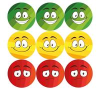 144 Traffic Light Faces Marking and Reward Stickers For Children, Teachers & Parents - Colourful, Easy Peel Stickers With Strong Adhesive Glue [144 30mm Stickers]