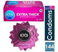 144 x Exs Condoms | Regular Extra Safe Snug Fit Large Air Thin Delay Flavoured