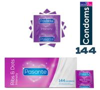 Pasante Ribs & Dots Intensity condoms 144pcs Transparent