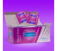 144 x Pasante Ribs & Dots Intensity Condoms | Ribbed Dotted | Clinic Wholesale
