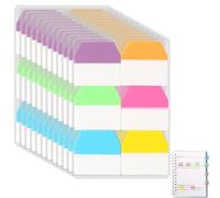 1440 Pcs Sticky Index Tabs Flags Set,6 Color Index Tabs Flag Bright Sticky Notes Tabs Transparent Book Tabs Flag Filing Tabs Page for Book Tags Stickers Index Markers Office School