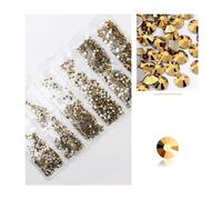 1440pcs 20Colors Glitter 3D Flatback Glass Nail Art Clear Crystal AB Rhinestones Shiny Gem Manicure Accessories for Nail and Face Art, Craft Decoration(Gold)