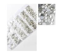 1440pcs 20Colors Glitter 3D Flatback Glass Nail Art Clear Crystal AB Rhinestones Shiny Gem Manicure Accessories for Nail and Face Art, Craft Decoration(Crystal)