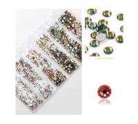 1440pcs 20Colors Glitter 3D Flatback Glass Nail Art Clear Crystal AB Rhinestones Shiny Gem Manicure Accessories for Nail and Face Art, Craft Decoration(Rainbow)