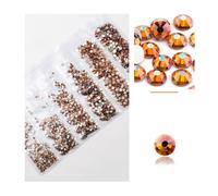 1440pcs 20Colors Glitter 3D Flatback Glass Nail Art Clear Crystal AB Rhinestones Shiny Gem Manicure Accessories for Nail and Face Art, Craft Decoration(Orange)