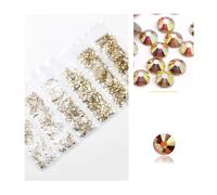 1440pcs 20Colors Glitter 3D Flatback Glass Nail Art Clear Crystal AB Rhinestones Shiny Gem Manicure Accessories for Nail and Face Art, Craft Decoration(Sunshine Gold)