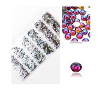 1440pcs 20Colors Glitter 3D Flatback Glass Nail Art Clear Crystal AB Rhinestones Shiny Gem Manicure Accessories for Nail and Face Art, Craft Decoration(Blue Flame)