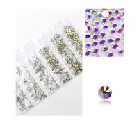 1440pcs 20Colors Glitter 3D Flatback Glass Nail Art Clear Crystal AB Rhinestones Shiny Gem Manicure Accessories for Nail and Face Art, Craft Decoration(Crystal AB)