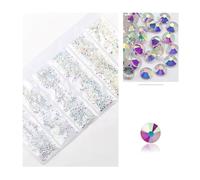 1440pcs 20Colors Glitter 3D Flatback Glass Nail Art Clear Crystal AB Rhinestones Shiny Gem Manicure Accessories for Nail and Face Art, Craft Decoration(Transparent AB)