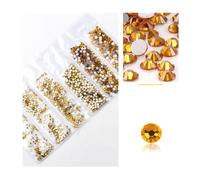 1440pcs 20Colors Glitter 3D Flatback Glass Nail Art Clear Crystal AB Rhinestones Shiny Gem Manicure Accessories for Nail and Face Art, Craft Decoration(Topaz)
