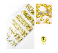 1440pcs 20Colors Glitter 3D Flatback Glass Nail Art Clear Crystal AB Rhinestones Shiny Gem Manicure Accessories for Nail and Face Art, Craft Decoration(Citrine)