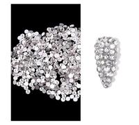 1440pcs AB/Clear Glitter Rhinestone Flat-Back Non HotFix 3D Glass Nail Art DIY Round Crystal Manicure Diamond for Nail and Face Art, Craft Decoration(CLEAR-SS12(1440pcs))