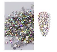 1440pcs AB/Clear Glitter Rhinestone Flat-Back Non HotFix 3D Glass Nail Art DIY Round Crystal Manicure Diamond for Nail and Face Art, Craft Decoration(AB-SS10(1440pcs))