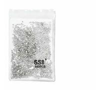 1440Pcs AB/Clear Nail Art Crystal Rhinestone Nails Stones Charms SS3/4/5/6/8/10/12/16/20 Non HotFix 3D Glass Strass Decorations-Clear-SS8