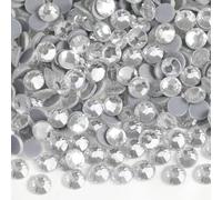 1440Pcs Sliver Rhinestone Crystal, Clear Flat Back Non-Stick Crystal, Round 14 Facets Resin Rhinestones Arts and Crafts, Embellishment Gems for Crafts Clothes DIY Decoration (SS10, 2.7-2.9mm)