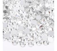 1440pcs SS16 4.0mm Crystals White Flatback Rhinestones Bulk K9 Glass Crystal Clear Gems Round Beads Stones Diamonds Nail Charms Jewels Nail Art Supplies Decor for Nails Eyes Face Makeup Crafts DIY