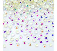 1440pcs SS16 4.0mm Transparent AB Flatback Rhinestones bulk K9 Glass Clear AB Gems Round Beads Stones Diamonds Nail Charms Jewels Nail Art Supplies Decor for Nails Eyes Face Makeup Crafts DIY Tumblers