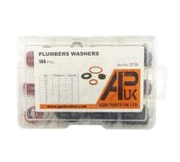 144pc Assorted Ball Valve Rubber Fibre Washers diaphragm Plumbers Repair Box Kit
