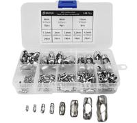 144Pcs 304 Stainless Steel Bead Ball Chain Connector Kit, Roman Vertical Blind Ball Chain Cord Connector Clips, 8 Models, Fits for 1.5/2/2.4/3.2/4.5/6/8/10mm Beaded Ball Chain