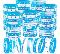 144pcs Diabetes Awareness Bracelets - Bulk Blue Silicone Ribbon Wristbands, Gifts for Diabetes Accessories