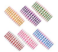 144pcs Full Cover Gradient Fake Nail Tips Abs Ultra Thin