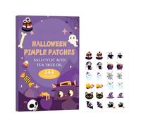 144PCS Halloween Pimple Patches, 12 Styles Spot Patches, Acne Patches with Sali-cylic Acid & Tea Tree Oil, Spot Stickers for Face, Perfect Halloween Gifts for Teenage Girls
