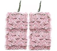144pcs Mulberry Paper Mini Roses Artificial Flowers Heads with Stems for DIY Crafts Accessories Make Bridal Hair Clips Headbands Dress Wedding Bridal Bouquets Party Home Decor Valentine's (Light pink)