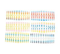 144pcs Rainbow Gradient Fake Nails Coffin Style ABS | Charming Nail Decor, DIY Art at Home or Parties, Easy File and Trim, for Wife or Girlfriend