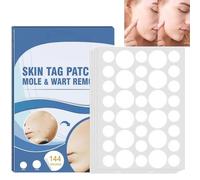 144PCS Wart Removal Patches & Skin Tag Remover Liquid,Remover Patches Mole Wart Removing Sticker,Natural Mole Removal Treatment for Face and Eyes,Fast Effective Traceless Care,for All Body Use