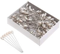 144Pcs White Pearl Head Dressmaking Pins Weddings Corsage Florists Sewing PinDurability