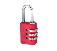 145/20 20mm Aluminium Combination Padlock Red 46569 Abus Red One Size