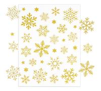 145 Pcs Glitter Golden Snowflake Sticker Self-Adhesive Star Sticker Christmas Transparent Ideal Labels for Card Making Scrapbook Holiday Envelope Seal