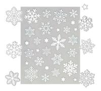 145 Pcs White Glitter Snowflake Sticker Self-Adhesive Star Sticker Christmas Transparent Ideal Labels for Card Making Scrapbook Holiday Envelope Seal
