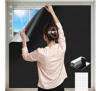145 x 300CM Blackout Curtains for Travel Portable Blackout Blind Stick On, No Drill Blinds for Window Blinds Temporary Black Out Material Cut to Any Size Window Cover Film for Bedroom Dorm