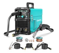145A MIG Welder, 110/220V Dual Voltage Flux/Solid Core MIG Welder/Lift TIG/Stick 3 in 1 MIG Welding Machine,MIG145 9GEN Synergy Flux IGBT Welder Digital Screen Display